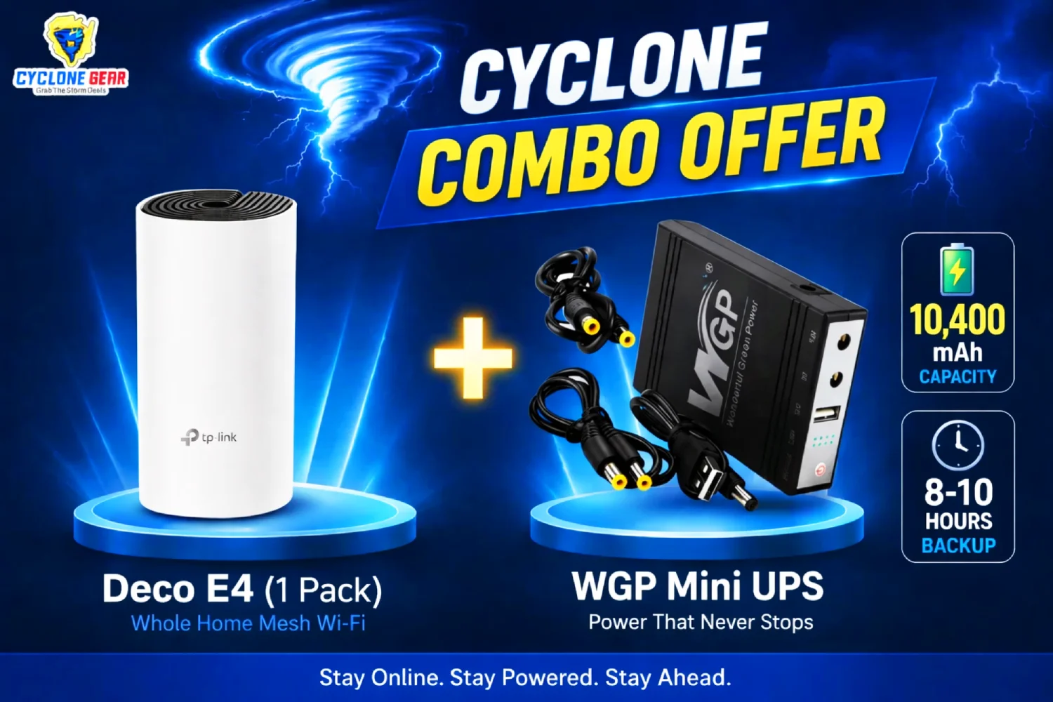 Deco E4 (1 Pack) + WGP Mini UPS Combo